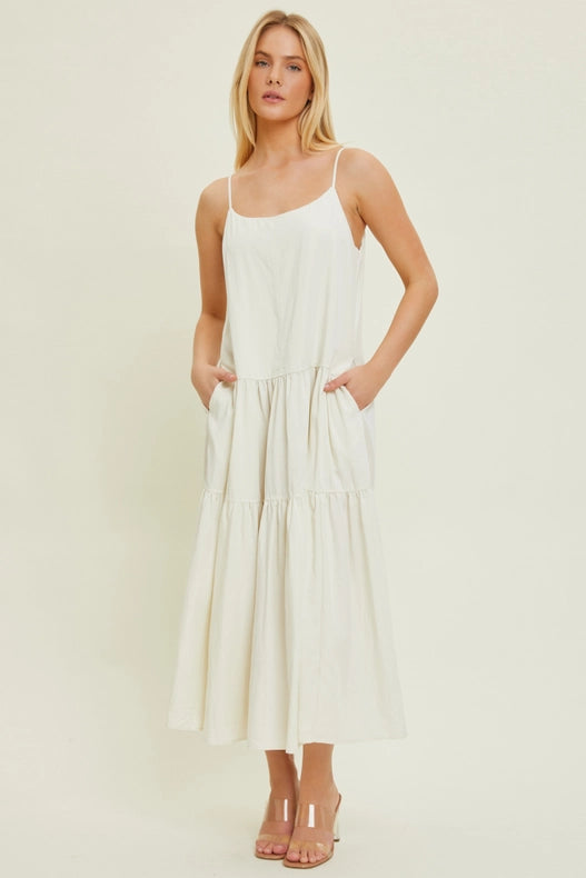 Camisole Dress CREAM-Dress-Baevely by Wellmade USA-S-CREAM-Urbanheer