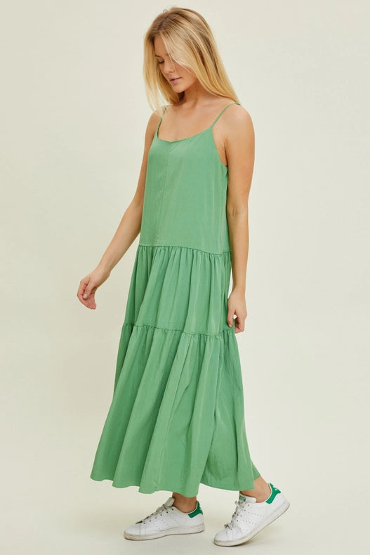 green camisole dress Designer Silk Cami Dress Long | Green Maxi Slip Dress