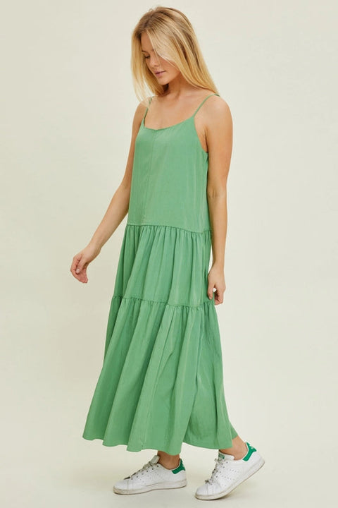 Camisole Dress GREEN-Dress-Baevely by Wellmade USA-S-GREEN-Urbanheer