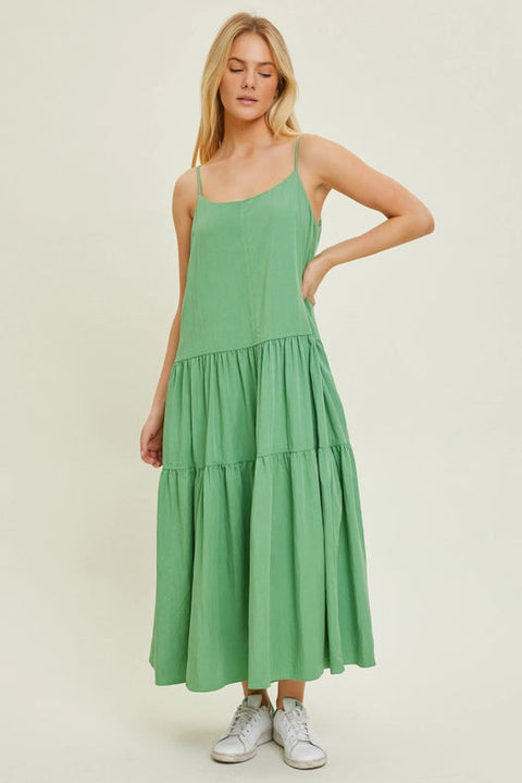 Camisole Dress GREEN-Dress-Baevely by Wellmade USA-S-GREEN-Urbanheer