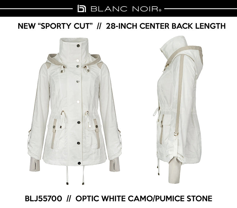 Camo Anorak - Sport (Shorter Length) Gold Trims-Anorak-Blanc Noir-XS-White Pumice-Urbanheer