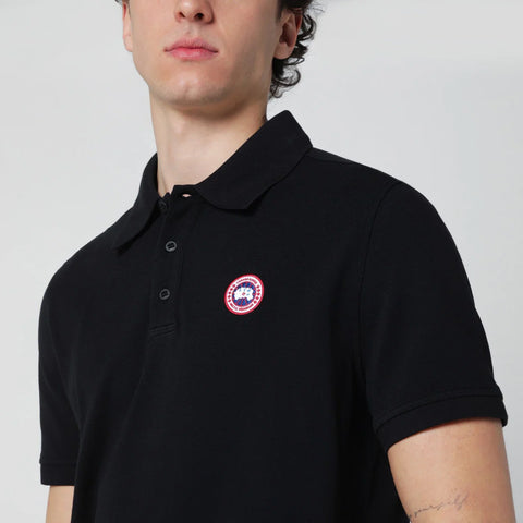 Canada Goose Black polo shirt with logo patch