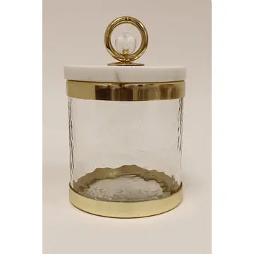 Canister with Marble Lid and Clear Ball Knob (3 Sizes)