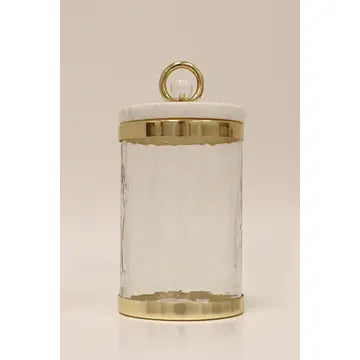 Canister with Marble Lid and Clear Ball Knob (3 Sizes)