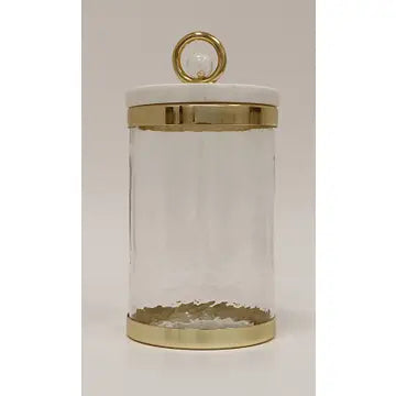 Canister with Marble Lid and Clear Ball Knob (3 Sizes)
