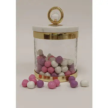 Canister with Marble Lid and Clear Ball Knob (3 Sizes)