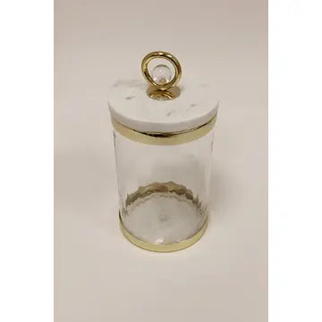 Canister with Marble Lid and Clear Ball Knob (3 Sizes)