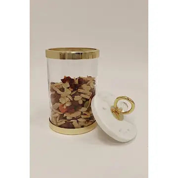 Canister with Marble Lid and Clear Ball Knob (3 Sizes)