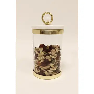 Canister with Marble Lid and Clear Ball Knob (3 Sizes)