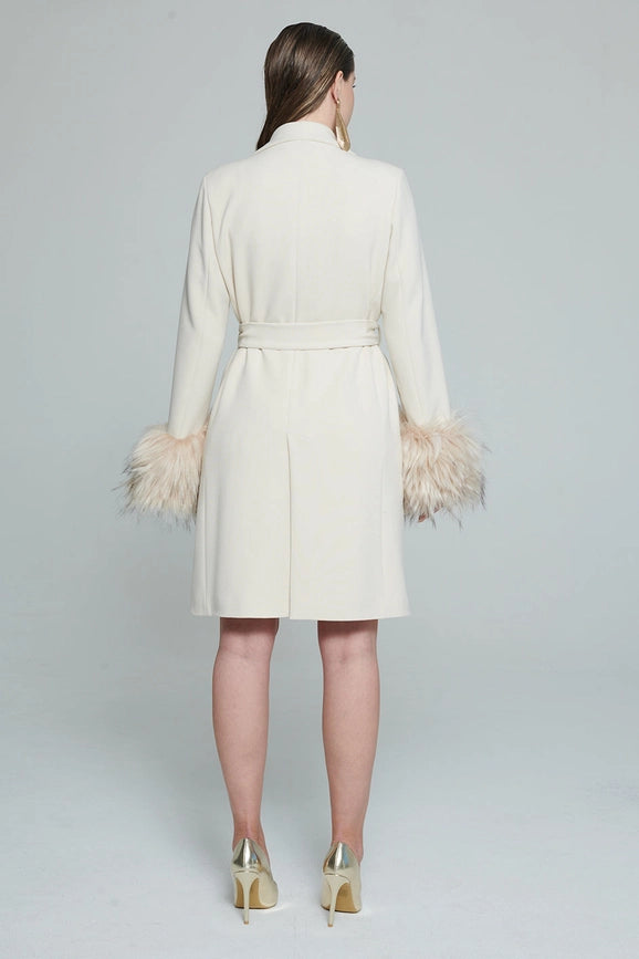 Cappotto Vestaglia Con Polsi in Ecopelliccia Staccabili-Coat-Valentina Rio-38-PANNA-Urbanheer