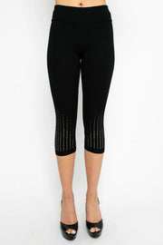 Capri Leggings With Stones-Leggings-VOCAL-S-Black-Urbanheer