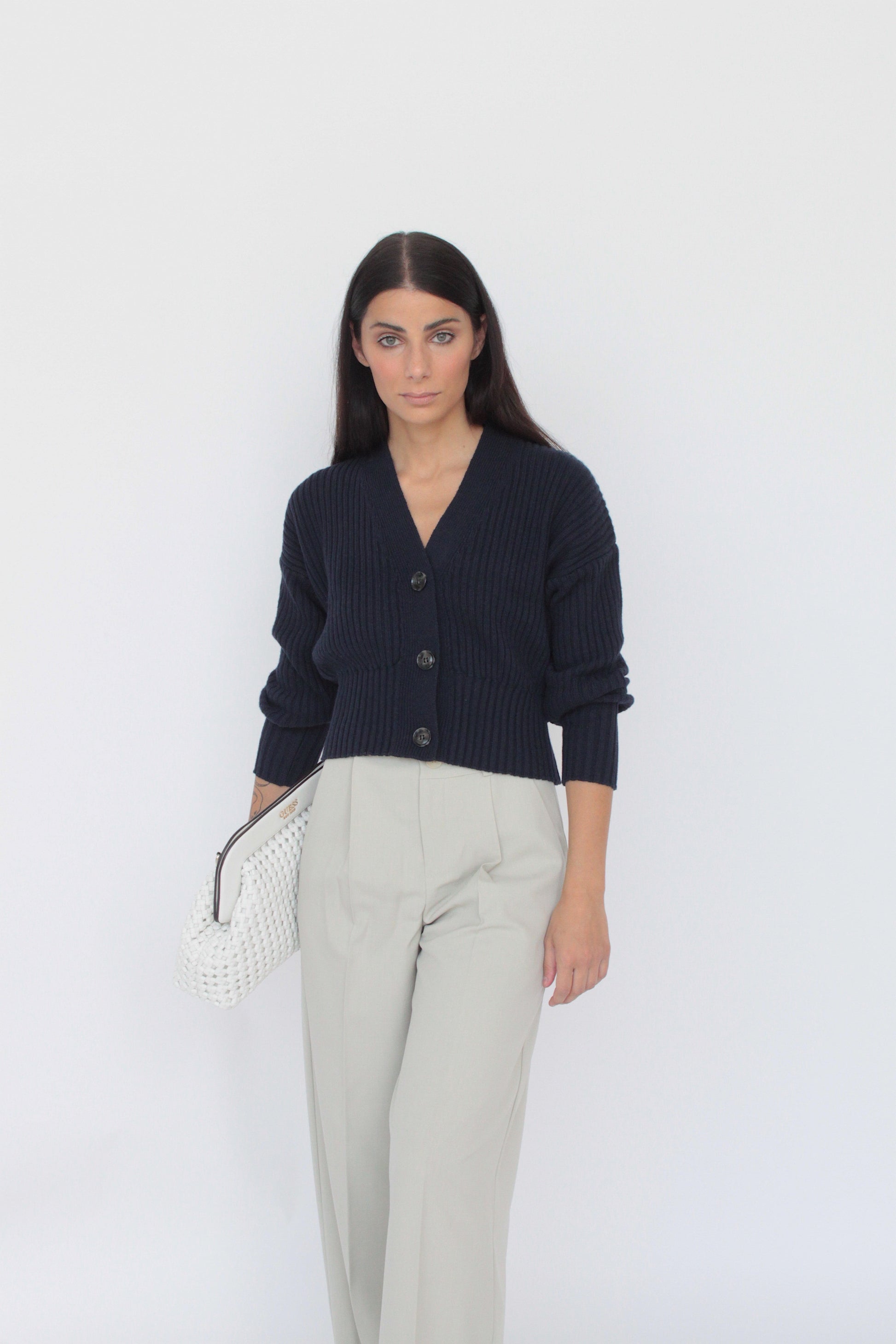 Cardigan In Misto Cashmere - Anis-CARDIGAN-Tenné-XS-PANNA-Urbanheer