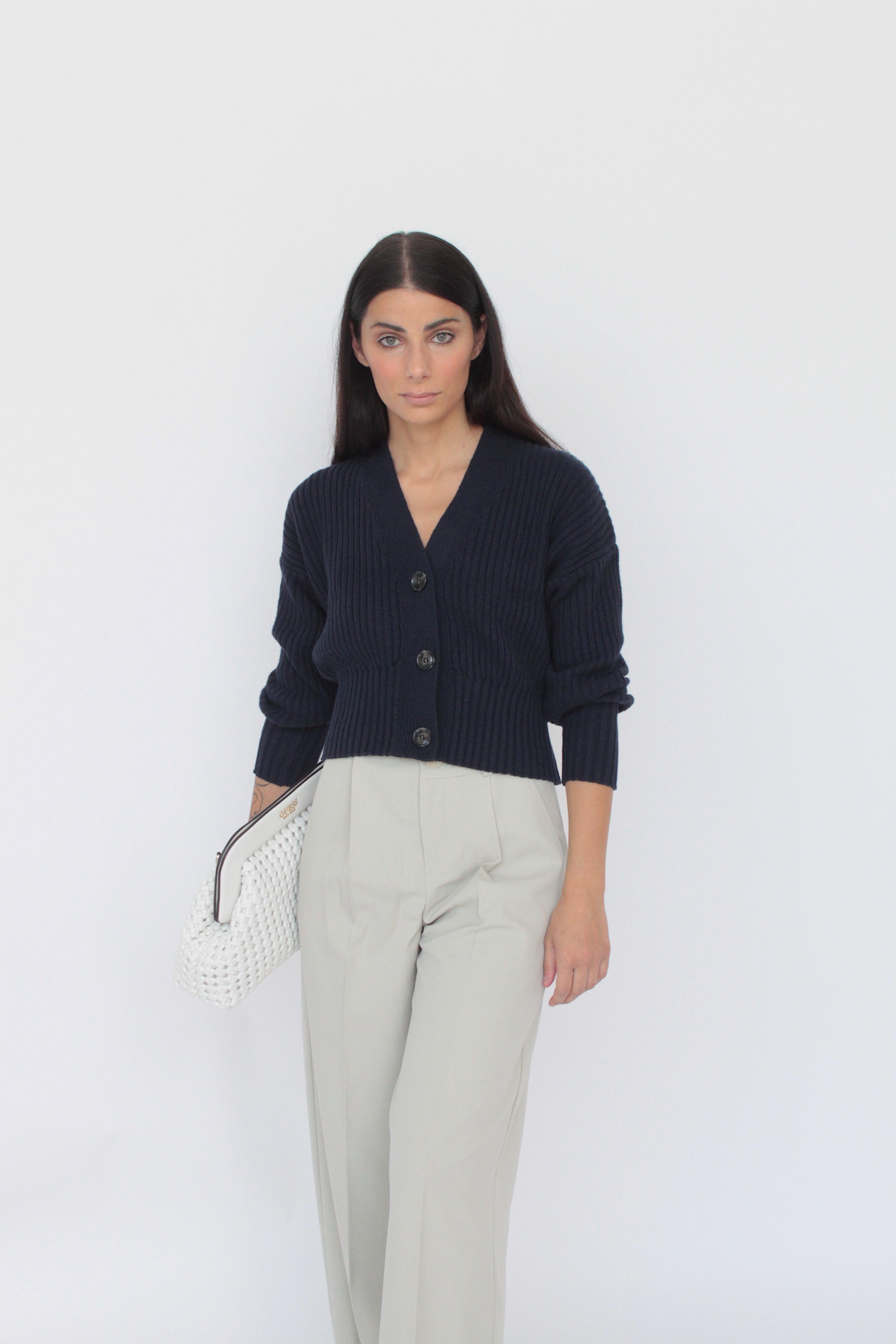 Cardigan In Misto Cashmere - Anis-CARDIGAN-Tenné-XS-PANNA-Urbanheer