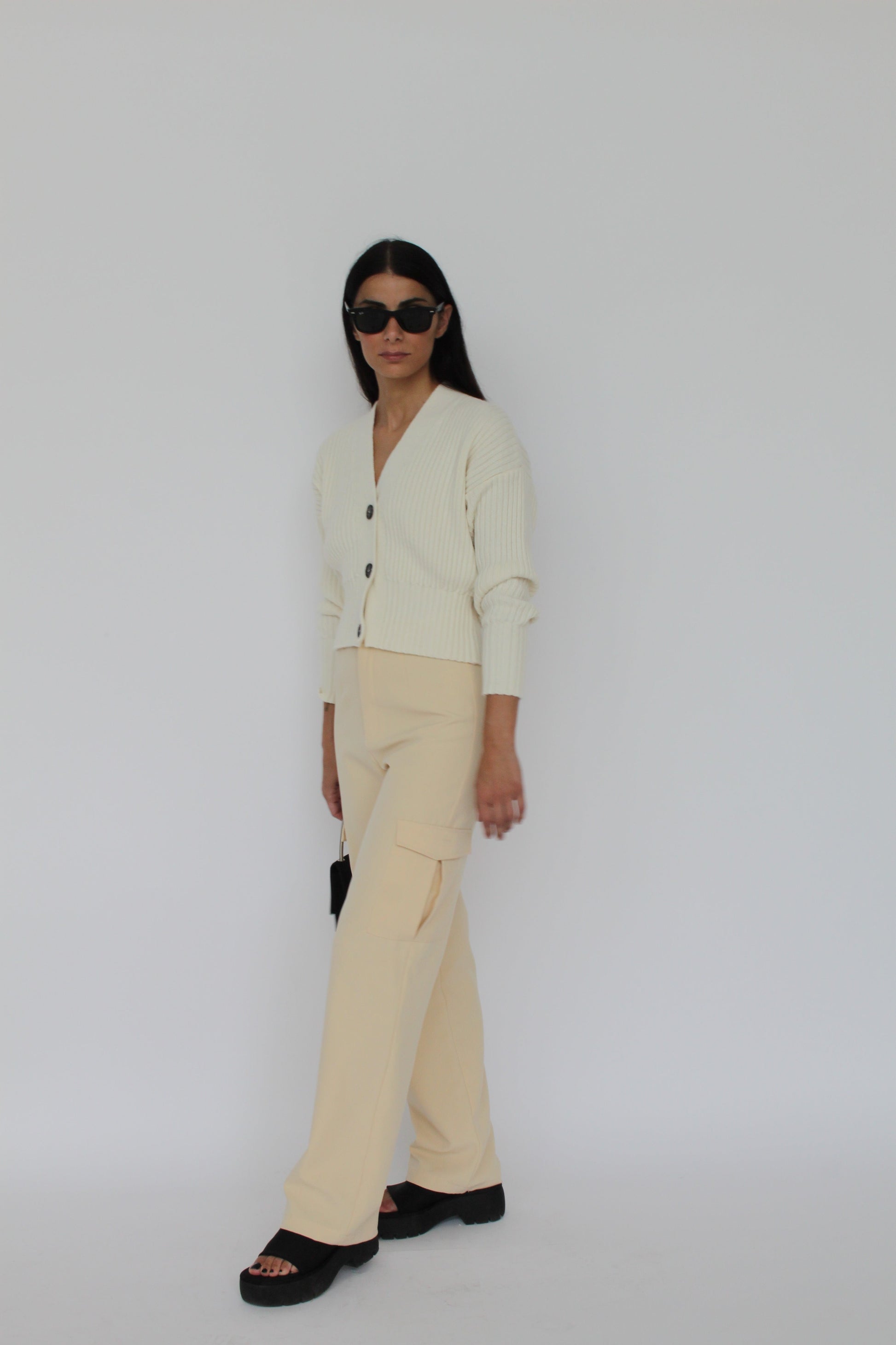 Cardigan In Misto Cashmere - Anis-CARDIGAN-Tenné-XS-PANNA-Urbanheer