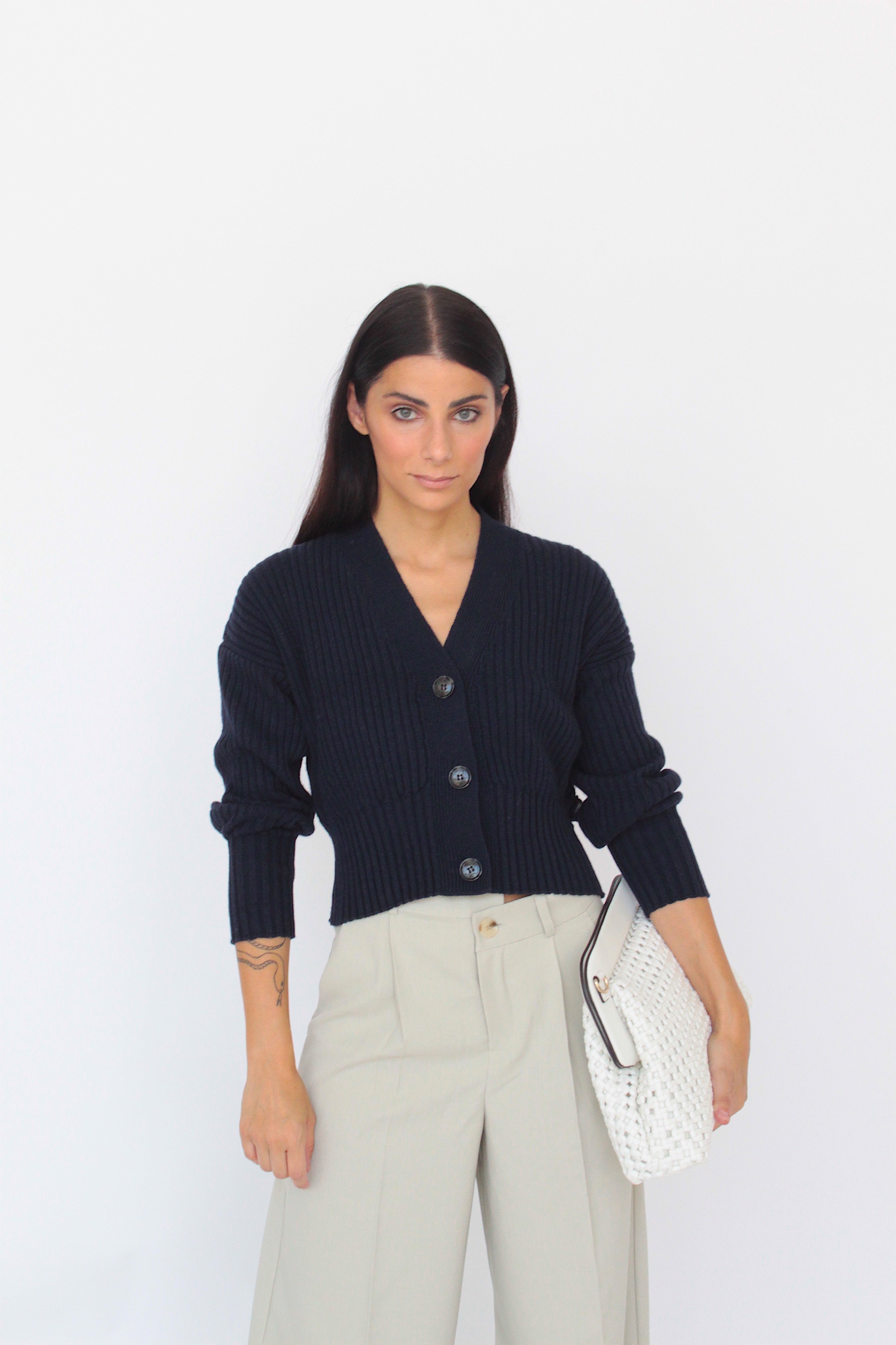 Cardigan In Misto Cashmere - Anis-CARDIGAN-Tenné-XS-BLUE-Urbanheer