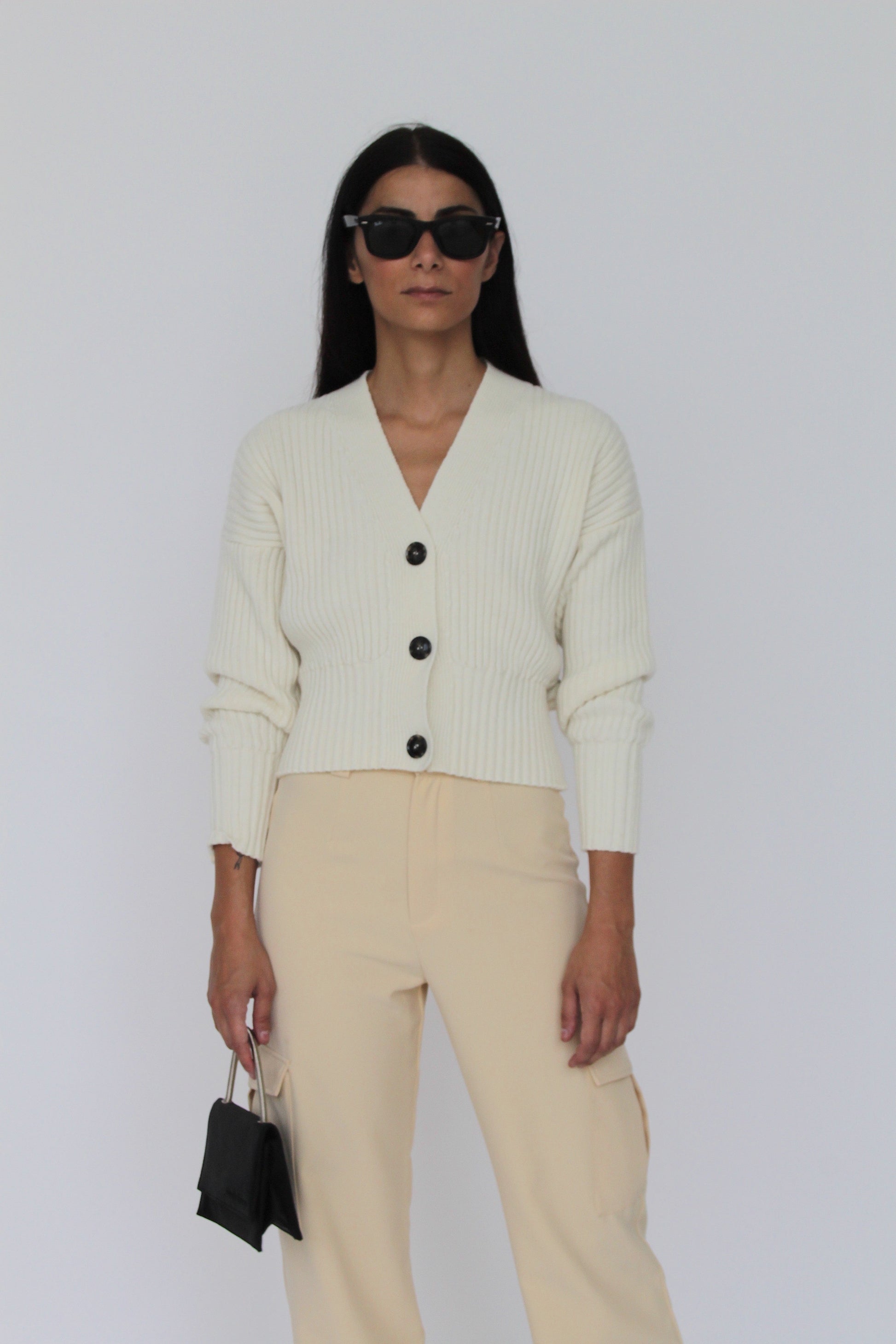 Cardigan In Misto Cashmere - Anis-CARDIGAN-Tenné-XS-PANNA-Urbanheer