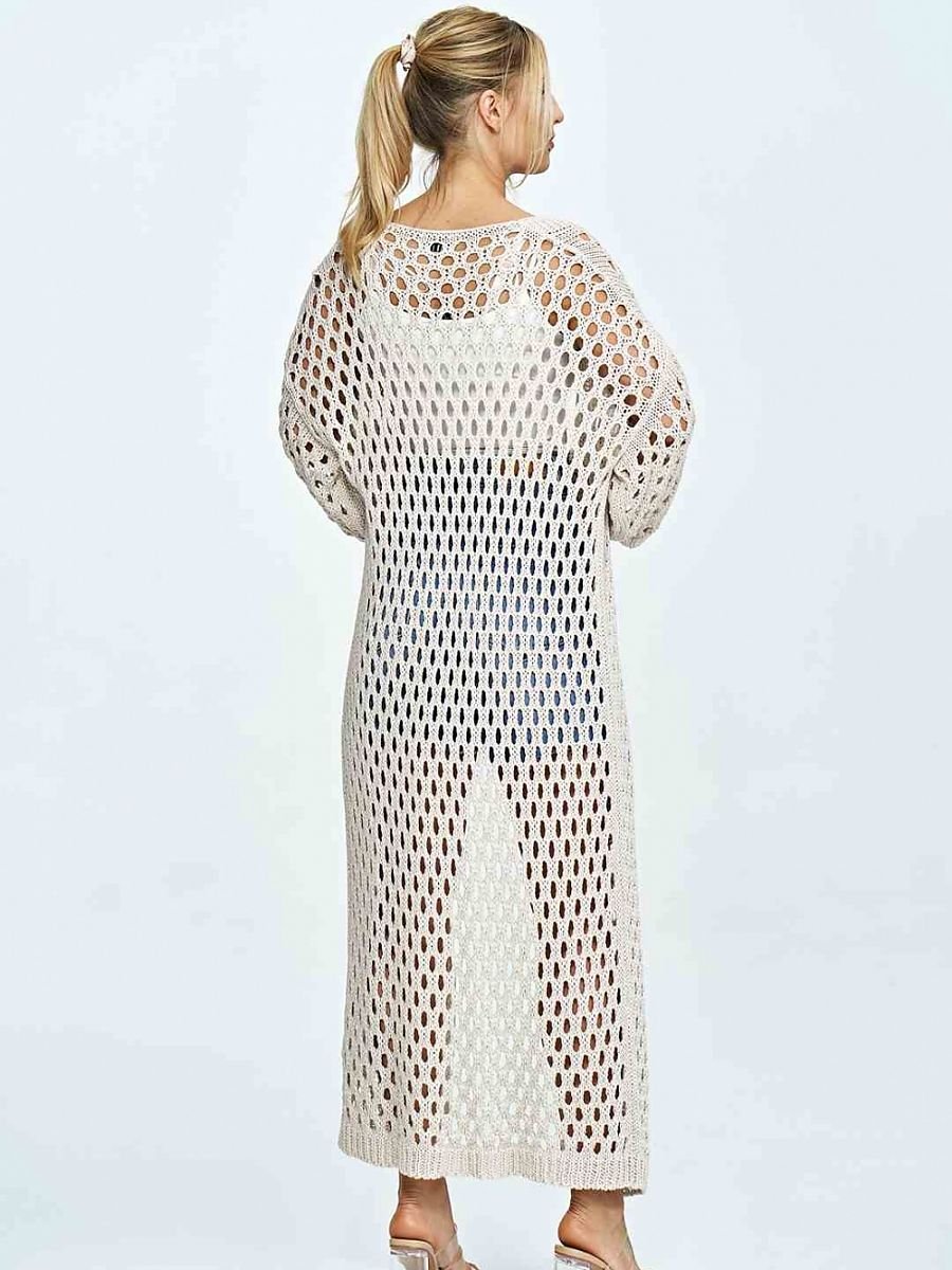 Cardigan women outfit 172087 Figl-Cardigans for Women, Ponchos-Figl-beige-one-size-fits-all-Urbanheer