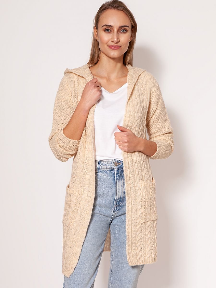 Cardigan Women Outfit 177134 Mkm-Cardigans for Women, Ponchos-MKM-beige-2XL/3XL-Urbanheer