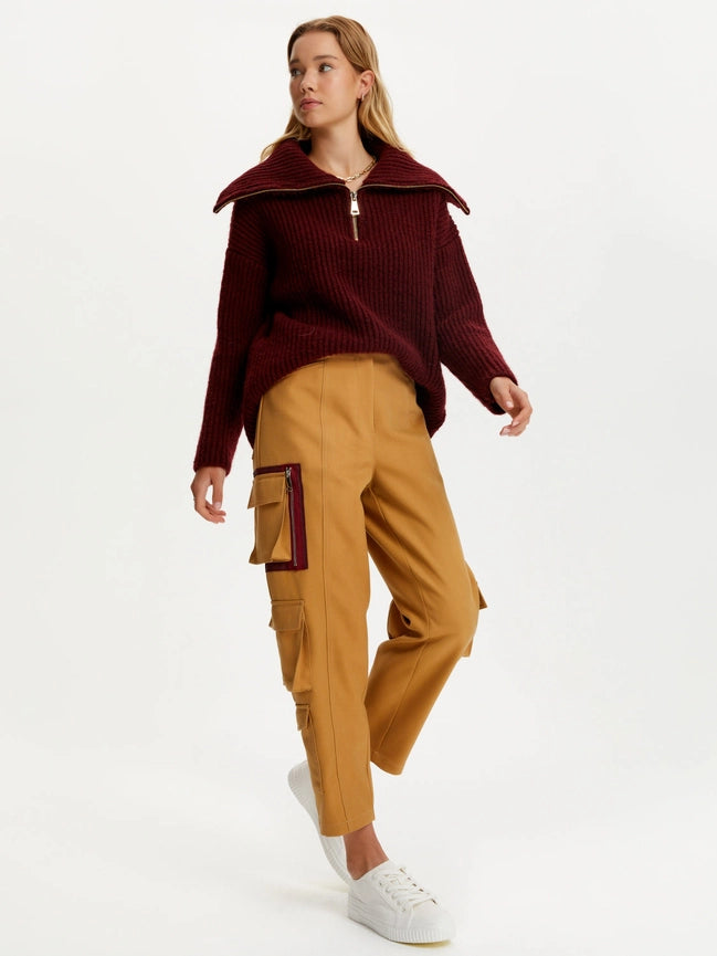 Cargo Pocket Pants-Pants-NOCTURNE-XS-Camel-Urbanheer