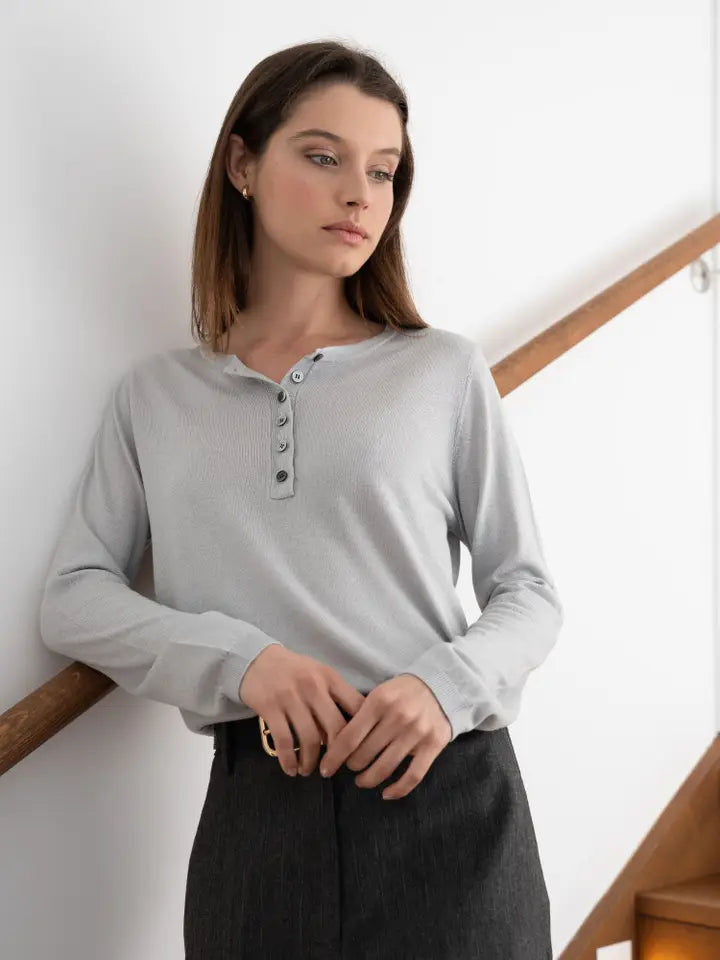 Carla Sweater Light Grey-Sweater-Bel Cashmere S.C.-S-Light Grey-Urbanheer