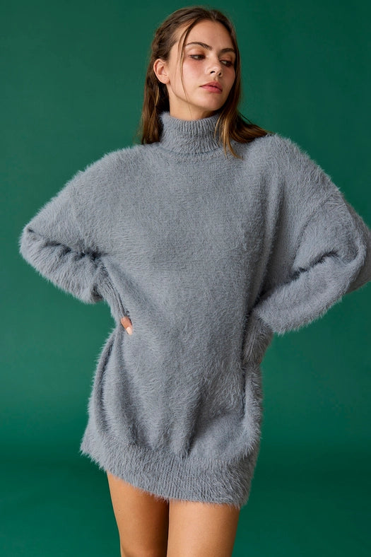 Caroline Sweater Dress Charcoal-Dress-Papermoon-S-Charcoal-Urbanheer