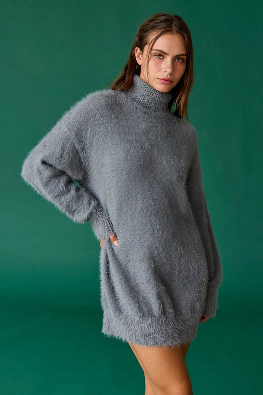 Caroline Sweater Dress Charcoal-Dress-Papermoon-S-Charcoal-Urbanheer