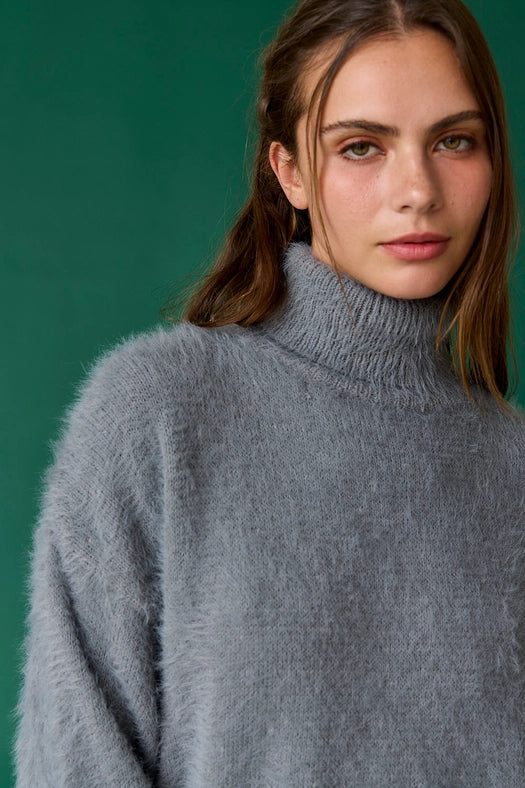 Caroline Sweater Dress Charcoal-Dress-Papermoon-S-Charcoal-Urbanheer