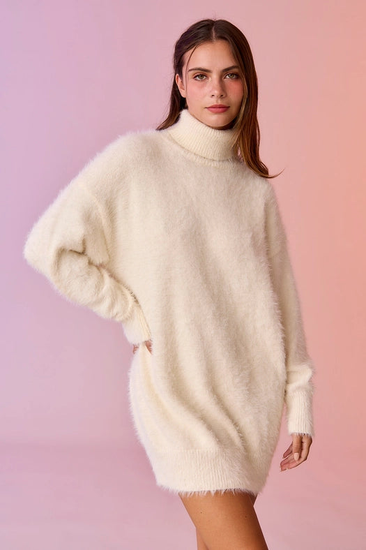 Caroline Sweater Dress Cream-Dress-Papermoon-S-Cream-Urbanheer