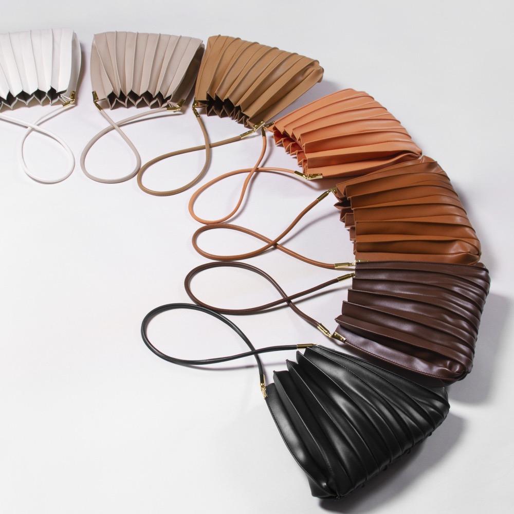 Carrie Pleated Vegan Leather Shoulder Bag