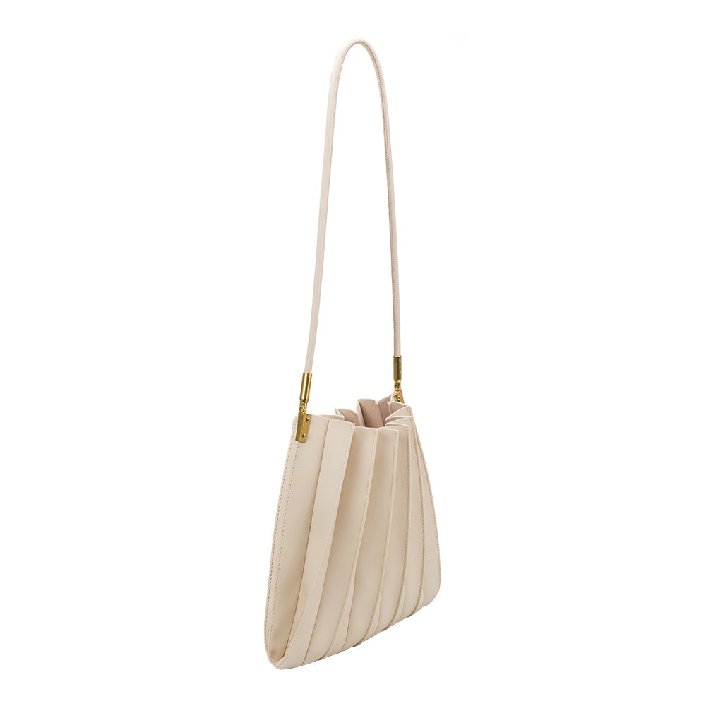 Carrie Pleated Vegan Leather Shoulder Bag