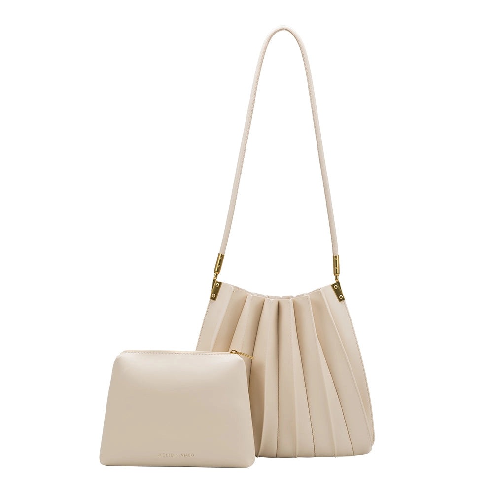 Carrie Pleated Vegan Leather Shoulder Bag
