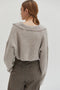 Carter Waffle Polo Sweater Knit Top H. GREY-Top-Crescent-XS-H. GREY-Urbanheer
