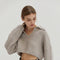 Carter Waffle Polo Sweater Knit Top H. GREY-Top-Crescent-XS-H. GREY-Urbanheer
