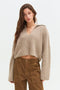 Carter Waffle Polo Sweater Knit Top