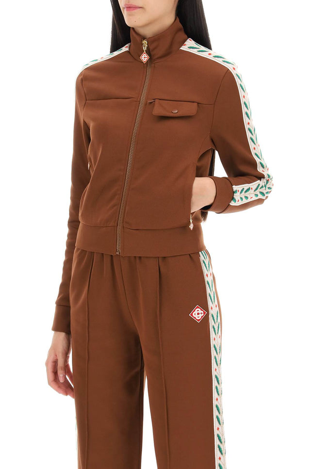 Casablanca laurel zip-up sweatshirt-women > clothing > tops > sweatshirts-Casablanca-Urbanheer