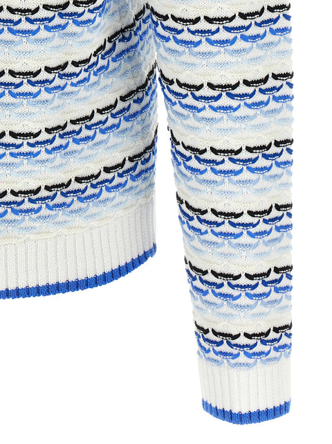 Casablanca Tuck Stitch Long Sleeve Polo Shirt