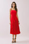 Cascading Asymmetric Ruffle Square-Neck Dress