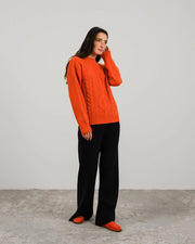 Cashmere Blend Braided Sweater arancia-Sweater-LÈMME-S-arancia-Urbanheer