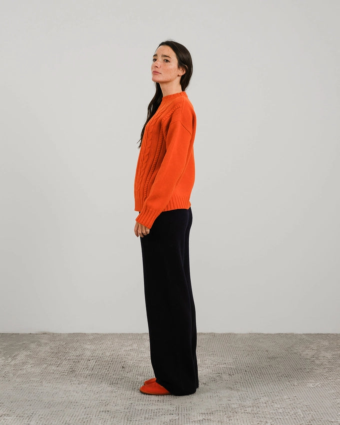 Cashmere Blend Braided Sweater arancia-Sweater-LÈMME-S-arancia-Urbanheer