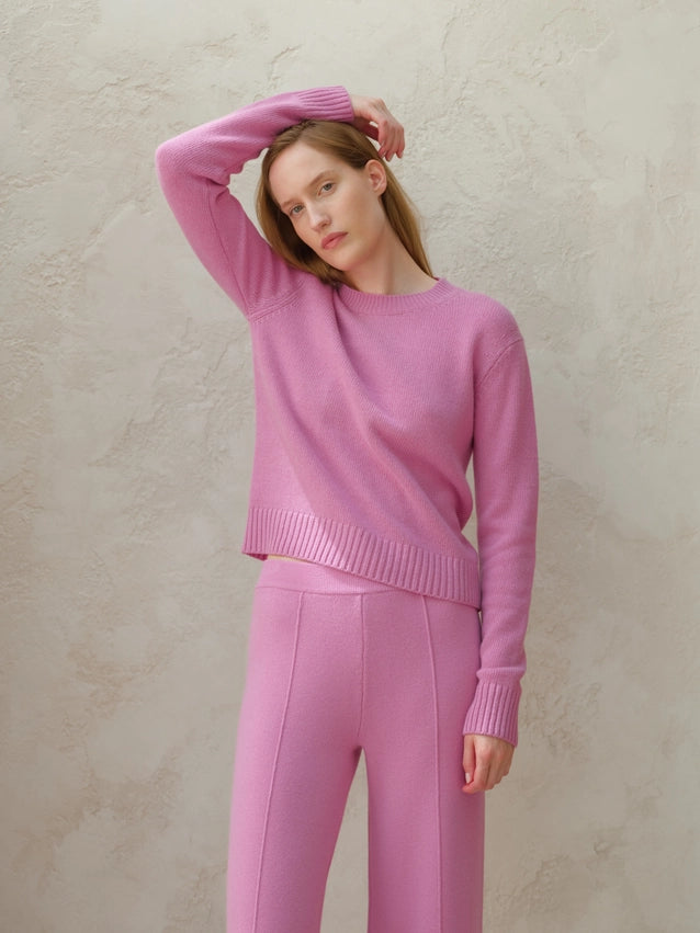 Cashmere Blend Crewneck Sweater-Sweater-LÈMME-S-Pink fondant-Urbanheer