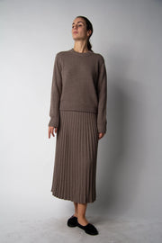 Cashmere Blend Pleated Skirt (3D Knit) Castagna-Skirt-LÈMME-S-Castagna-Urbanheer