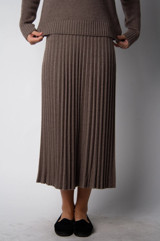 Cashmere Blend Pleated Skirt (3D Knit) Castagna-Skirt-LÈMME-S-Castagna-Urbanheer