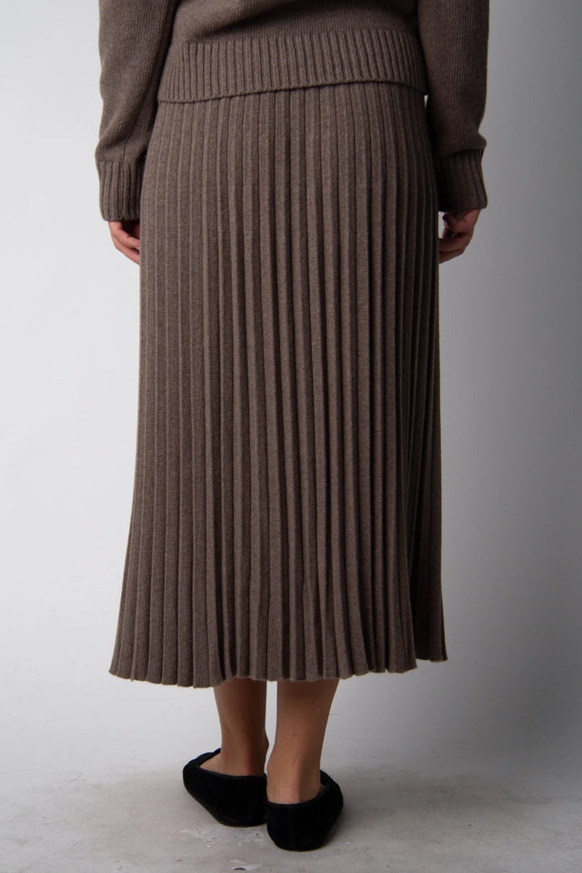 Cashmere Blend Pleated Skirt (3D Knit) Castagna-Skirt-LÈMME-S-Castagna-Urbanheer