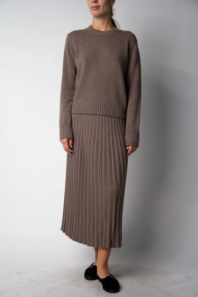 Cashmere Blend Pleated Skirt (3D Knit) Castagna-Skirt-LÈMME-S-Castagna-Urbanheer