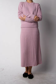Cashmere Blend Pleated Skirt (3D Knit) Rosa-Skirt-LÈMME-S-Rosa-Urbanheer