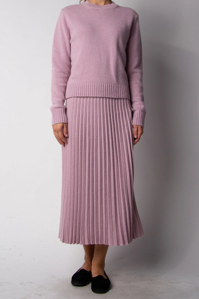 Cashmere Blend Pleated Skirt (3D Knit) Rosa-Skirt-LÈMME-S-Rosa-Urbanheer