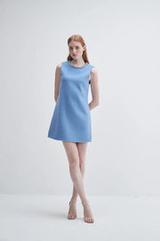 Cashmere Dress with Crystal Trim-Dress-Pissenlit-S-Light Blue-Urbanheer