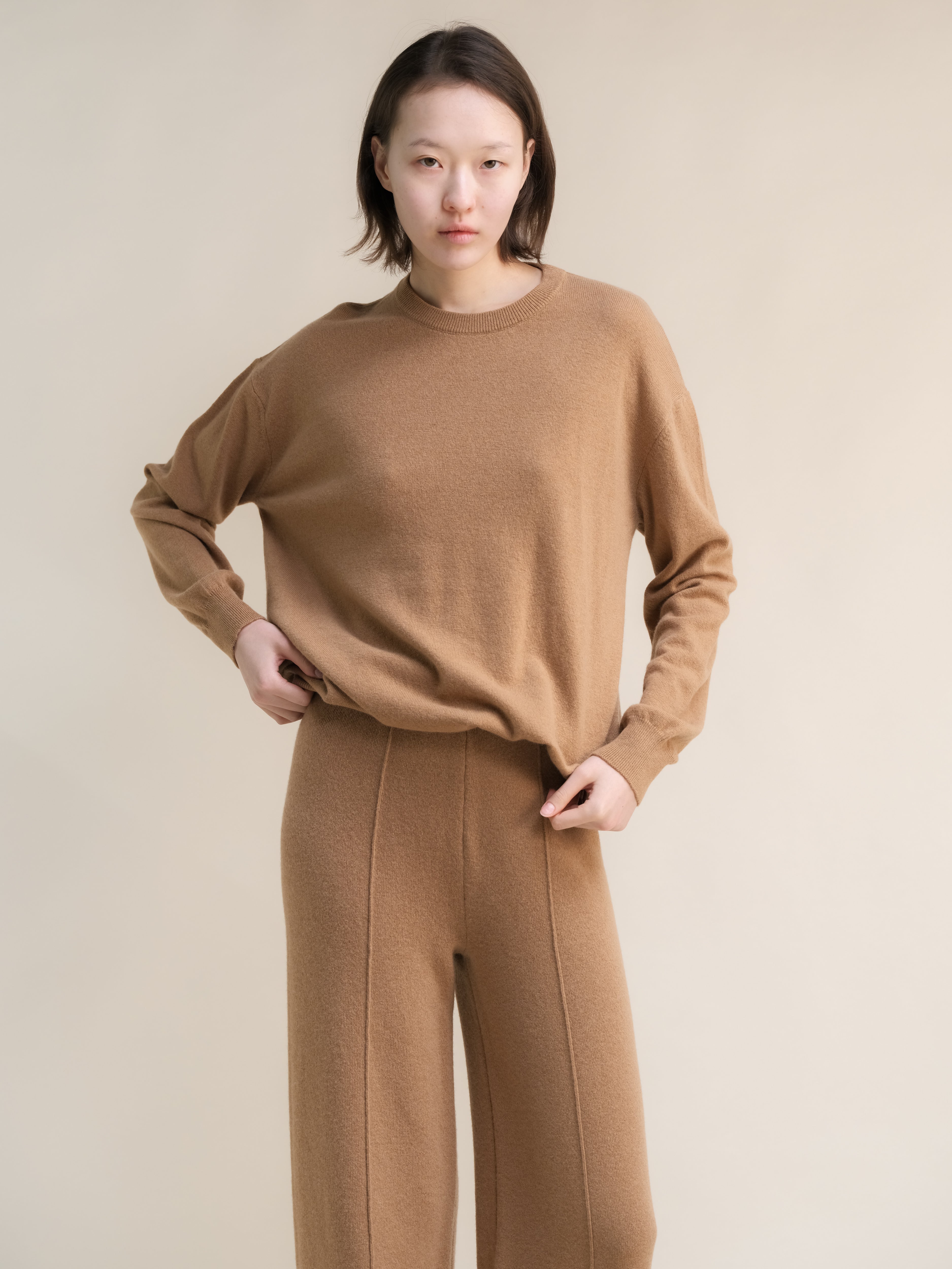 Cashmere Mix Classic Crewneck Sweater