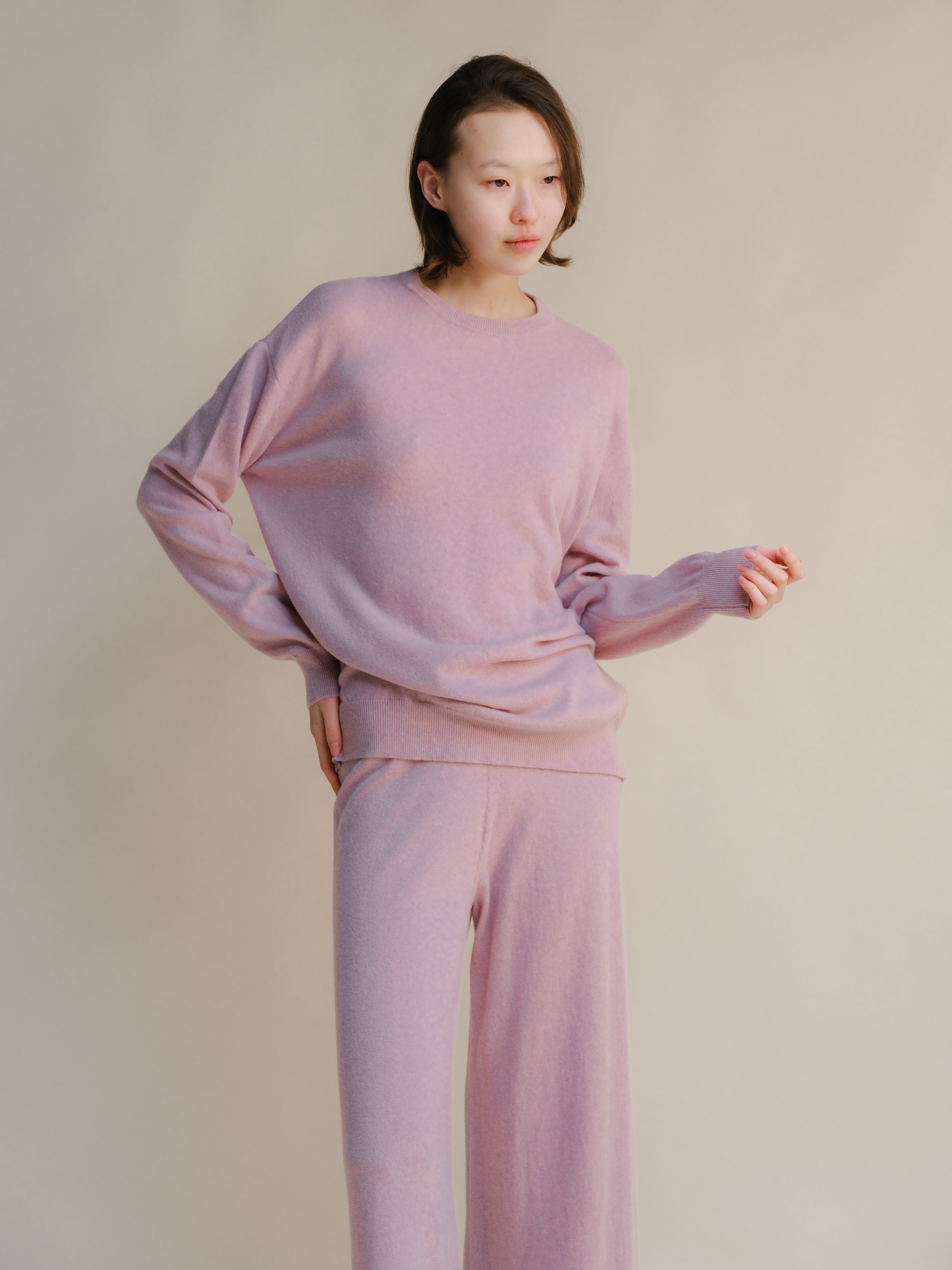 Cashmere Mix Classic Crewneck Sweater