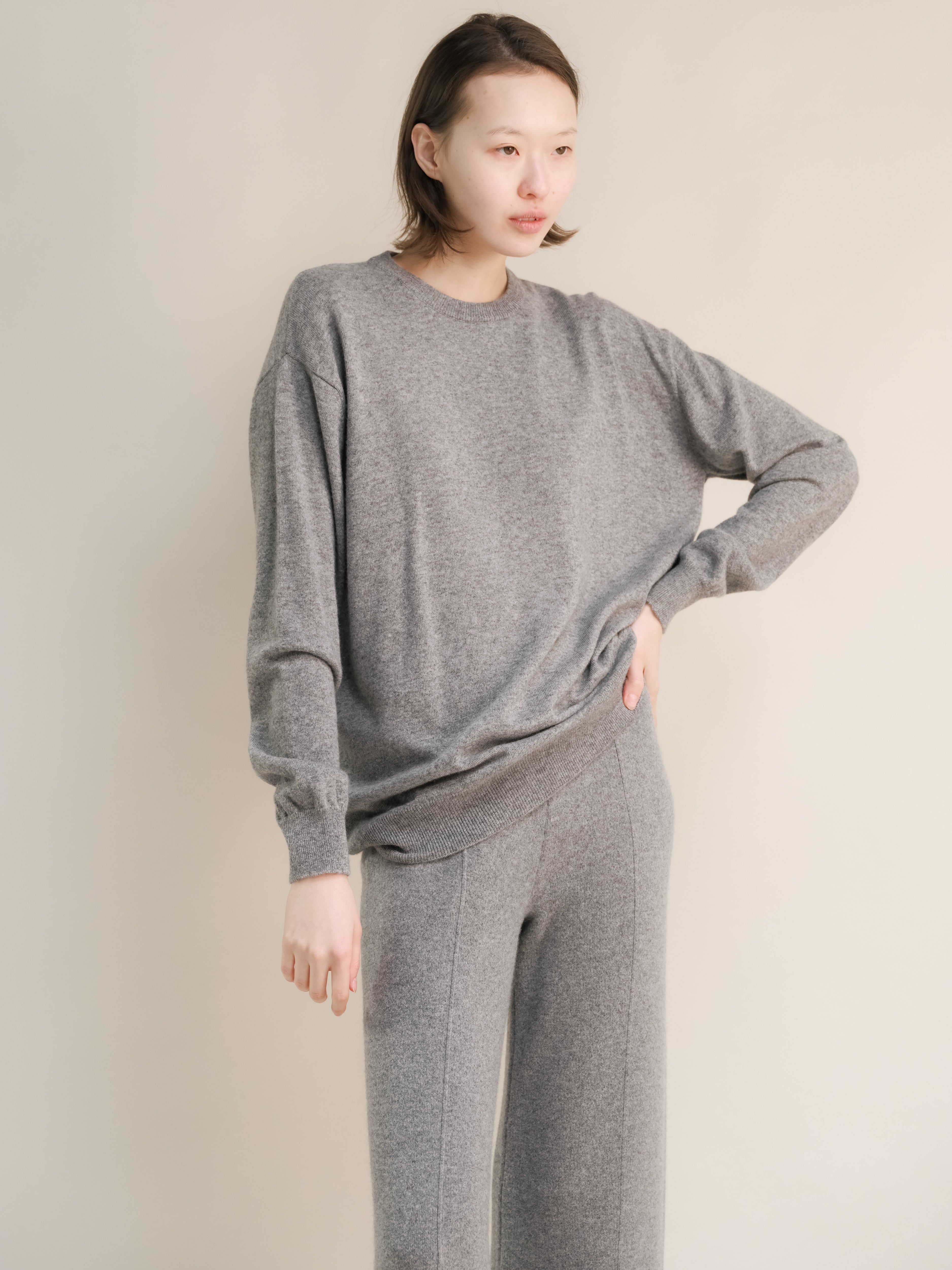 Cashmere Mix Classic Crewneck Sweater